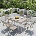 Wildon Home® Massena Rectangular 6 - Person 78.74" Long Aluminum Outdoor Dining Set Metal in Gray | 78.74 W x 33.46 D in | Wayfair