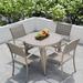 Wildon Home® Methuen Round 4 - Person 35.43" Long Aluminum Outdoor Dining Set Metal in Gray | 35.43 W x 35.43 D in | Wayfair