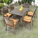 World Menagerie Lampeter Rectangular 6 - Person Aluminum Outdoor Dining Set Metal in Gray | 47.24 W x 31.49 D in | Wayfair