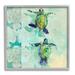 Stupell Industries Green Turtles Swimming Abstract Shapes - Floater Frame Graphic Art on Wood in Blue/Brown/Green | 12 H x 12 W x 1.5 D in | Wayfair