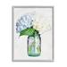 Stupell Industries White Blue Hydrangea Jar Bouquet by Ziwei Li - Floater Frame Graphic Art on in Blue/Brown/Green | 30 H x 24 W x 1.5 D in | Wayfair