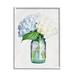 Stupell Industries White Blue Hydrangea Jar Bouquet by Ziwei Li - Floater Frame Graphic Art on in Blue/Brown/Green | 20 H x 16 W x 1.5 D in | Wayfair