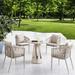 Bayou Breeze Amais Round 4 - Person 27.55" Long Outdoor Dining Set w/ Cushions Metal in White | 27.55 W x 27.55 D in | Wayfair