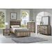 Millwood Pines 3-4_Nona Melamine Upholstered Panel Bedroom Set Upholstered in Black/Brown | 76 H x 81 W x 79 D in | Wayfair