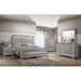 House of Hampton® 4-4_Elsa LED Upholstered Panel Bedroom Set Upholstered in Brown/Gray | 75 H x 82.3 W x 78.7 D in | Wayfair