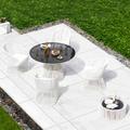 Bayou Breeze Anieya Round 4 - Person 31.5" Long Outdoor Dining Set w/ Cushions Glass in White | 31.5 W x 31.5 D in | Wayfair