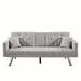 Latitude Run® Cullens Daybed, Convertible Sofa, Armrests Sofa w/ Metal Legs & Cupholder Upholstered/Linen in Gray | Wayfair