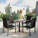 Latitude Run® Fukumi Square 4 - Person 37.8" Long Outdoor Dining Set Metal in Gray/Brown | 37.8 W x 37.8 D in | Wayfair