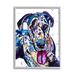 Stupell Industries Abstract Dog Modern Pet Portrait - Graphic Art Canvas in Blue | 20 H x 16 W x 1.5 D in | Wayfair au-343_gff_16x20