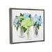 Stupell Industries Varied Floral Hydrangea Jars Floater Canvas Wall Art By Ziwei Li Canvas in Blue | 25 H x 31 W x 1.7 D in | Wayfair