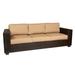 Woodard Montecito 93" Wide Patio Sofa w/ Cushions All - Weather Wicker/Wicker/Rattan in Brown | Wayfair S511081-01Y