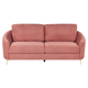 3-Sitzer Sofa Rosa Stoffbezug mit Armlehnen Goldenen Metallfüßen Glamourös Modern Wohnzimmer Schlafzimmer Möbel Sitzmöbel