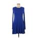 Guess Casual Dress - Sweater Dress: Blue Dresses - Women's Size X-Small