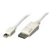 Unirise 10 ft. White Mini DisplayPort Male to Standard DisplayPort Male 10ft Mini Displayport to Displayport Cable Male to Male