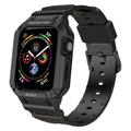 Kebiory Compatible for Apple Watch Band 38mm 40mm 41mm with Bumper Case Women Men Rugged Bands Protector for Watch Series SE 9 8 7 6 5 4 3 2 Rugged Case with Strap Bands (Black)