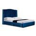 Bed Is Made of Velvet Fabric, Sponge, Non-Woven Fabrics and Medium Density Fiberboard - Blue