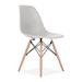Dining chair with Natural wood legs - Light Grey. Set of 4