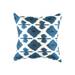 Canvello Handmade Turkish Blue Silk IKAT Pillow - 16" X 16" - White - Teal