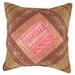 Canvello Vintage Design Sari Silk Square Pillow - 16" X 16" - Pink - 16'' X 16''