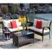Modern Outdoor Sectional Sofa Set with Storage Box and Coffee Table