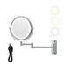 Magnifying mirror makeup mirror with lights with 3 colors of light dual power supply 360 Â° rotation and retractable design extending mirror bathroom wall magnifying mirror