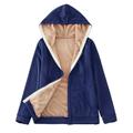 Winter Coats For Women Hoodie With Zip Jacket Warm Basic Hooded Jacket Causal Sweat Jacket With Hood Plush Jacket Hooded Jacket