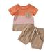 Jxzom Baby Boys 2Pcs Summer Outfits Short Sleeve T-Shirt Tops Elastic Waistband Drawstring Shorts Set Toddler Clothes