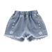 ZCFZJW Toddler Baby Boy Girl Shorts Stretch Ripped Raw Hem Jean Shorts Thin Pearl Flower Decoration Summer Denim Shorts Jean Shortie Shorts #01-Blue 14-15 Years