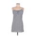 Sky and Sparrow Casual Dress - Mini: Blue Checkered/Gingham Dresses - Women's Size Medium