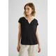 T-Shirt STREET ONE Gr. 38, schwarz (black) Damen Shirts Jersey