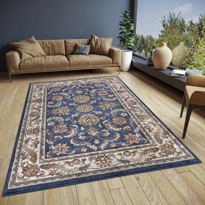 Teppich HANSE HOME "Reni", blau (blau,creme), B:160cm H:8mm L:235cm, Polypropylen (PP), Jute, Polyester, Teppiche, Läufer, Orientalisch, Kurzflor, Wohnzimmer, Schlafzimmer, Esszimmer Image