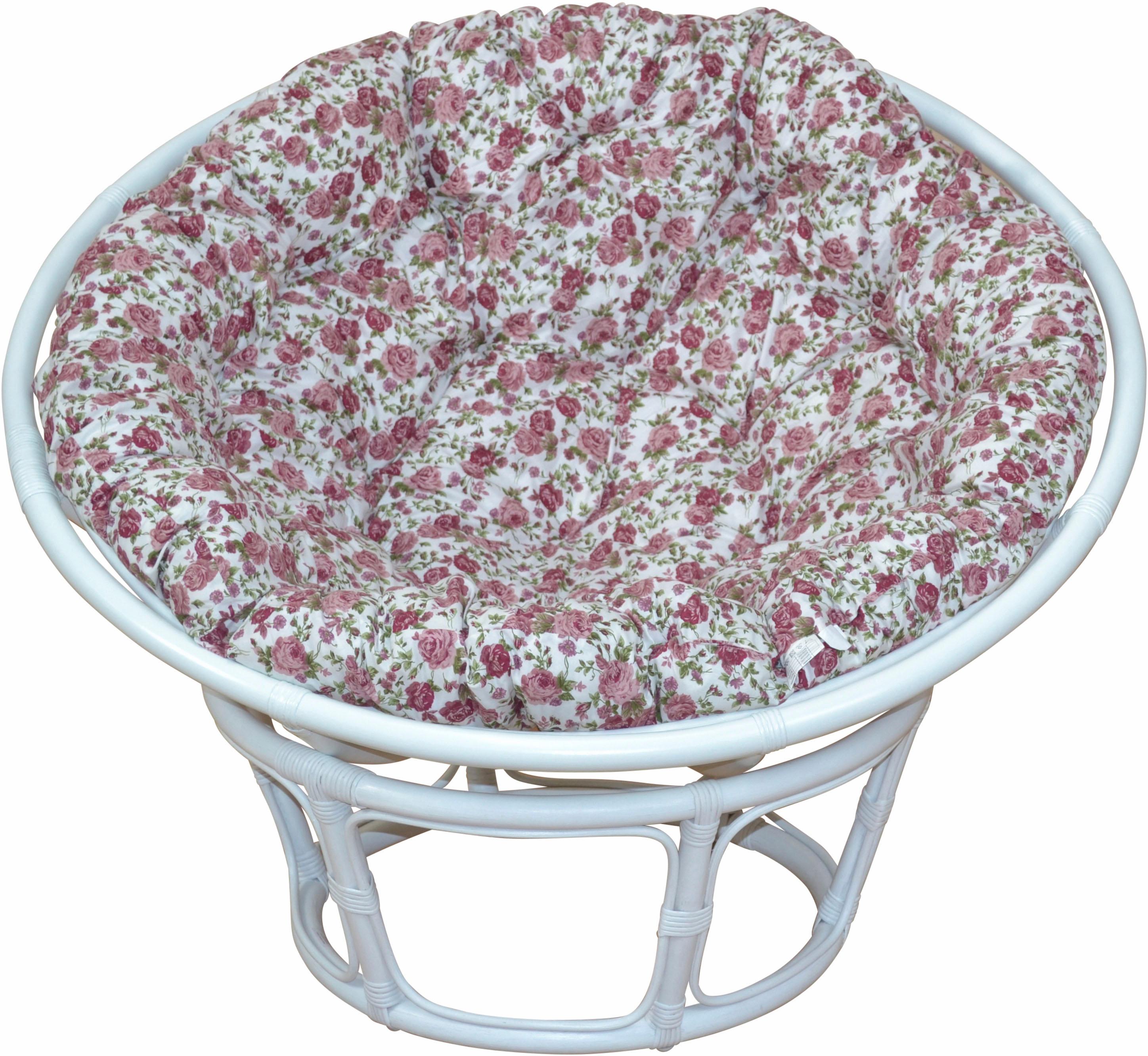 Rattanstuhl HOME AFFAIRE, rosa (weiß, rose), Ø110cm, Stühle, Rattanstuhl, aus handgeflochtenem Rattan