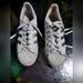 Adidas Shoes | Adidas Silver And White Striped Women's Tennis Shoes, Size 7.5. | Color: Silver/White | Size: 7.5