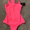 Nike Swim | Girl's Nike Pink One Piece Swimsuit Poly Racer Swimwear Size 14 - New W/ Tags | Color: Pink | Size: 14g