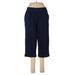 Lands' End Casual Pants - High Rise Straight Leg Cropped: Blue Bottoms - Women's Size Medium