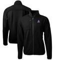 Men's Cutter & Buck Black New England Patriots Cascade Eco Sherpa Big Tall Fleece Full-Zip Throwback Jacket