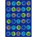 Blue/Gray 92 x 7 x 0.5 in Area Rug - Watercolor Spots by Joy Carpets kids Area Rug Nylon | 92 H x 7 W x 0.5 D in | Wayfair 2143D-02