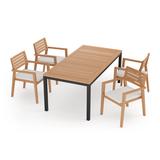 NewAge Products Outdoor Furniture Rhodes 5 Piece Dining Set w/ 72 in. Table Wood/Teak in Black/Brown/White | 72 W in | Wayfair 91570