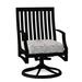 Woodard Seal Cove Swivel Patio Dining Chair w/ Cushion, Linen in Black | Wayfair 1X0472-92-05Y