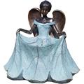 Trinx Ibson Angel Curtsy Bird Bath Resin/Plastic in Blue/Gray | 10 H x 13 W x 13 D in | Wayfair B678ED7392CF452089873D3BA009D9E4