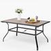 Red Barrel Studio® Dining Table Metal in Brown | 28.94 H x 61.42 W x 37.8 D in | Outdoor Dining | Wayfair D544957AC07A4BE6B02B77842654E3B8