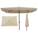 Arlmont & Co. Watheroo 10' x 6' 6" Rectangular Market Umbrella Metal in Brown | 98.4 H x 120 W x 78 D in | Wayfair CBB83D0A58B14724AB52A48CE76CBF4E