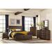 Loon Peak® Maryse Rustic-Cherry Acacia Veneer Panel Bedroom Set 6&1 Wood in Brown | 4.25 H x 82.5 W x 82.5 D in | Wayfair