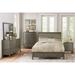 Red Barrel Studio® Felicle Faux Leather Upholstered Panel Bedroom Set 3&2 Upholstered in Gray | 5.5 H x 80 W x 82 D in | Wayfair