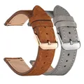 Bracelets de montre en cuir suédé pour Huawei bracelets en cuir de vachette bracelet marron doré