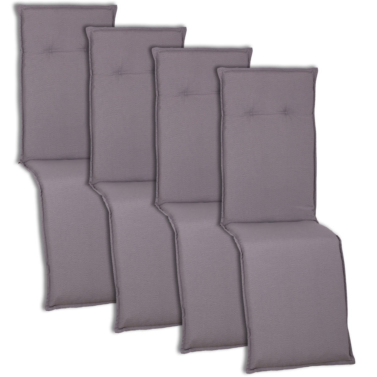 NYVI Relaxliegenauflagen Piemont - Polsterauflage mit Halteband & Bindebändern Dessin:Hellgrau AUB94,Größe:4x Relaxliegenauflage Image