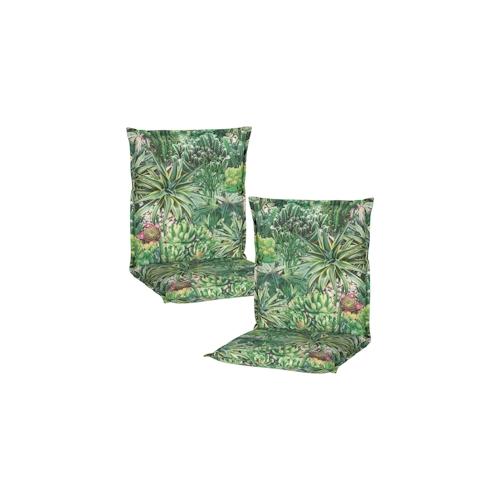 Niedriglehner Auflagen Piemont – Polsterauflage mit Halteband & Bindebändern Größe:2x Niedriglehnerauflage,Dessin:Kaktuslandschaft BE911