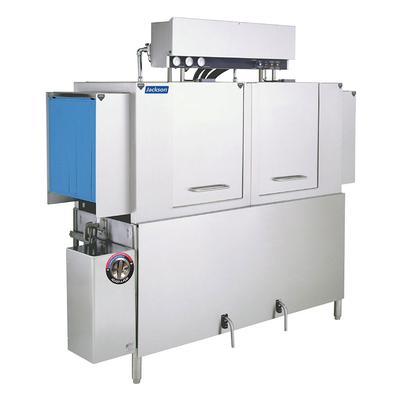 Jackson AJ-64CE 208/1 80" High Temp Conveyor Dishwasher w/ 287 Racks/hr Capacity, 208v/1ph, Stainless Steel