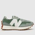 New Balance 327 trainers in white & green