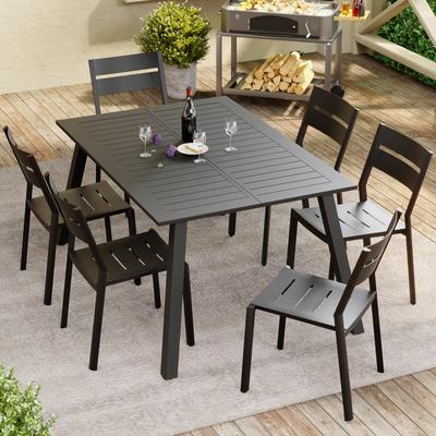Aluminum All-Weather Stackable Dining Chairs Armless, Dining table Not Included - See Picture